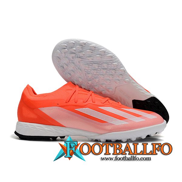 Adidas Botas De Fútbol X CRAZYFAST.1 TF BOOTS Naranja/Blanco