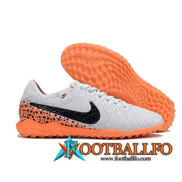 Nike Botas De Fútbol Tiempo Legend X PRO TF Blanco/Negro/Naranja -02