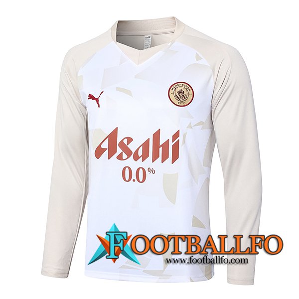 Sudadera De Entrenamiento Manchester City Blanco/Amarillo 2024/2025