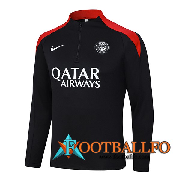 Sudadera De Entrenamiento PSG Negro/Rojo 2024/2025