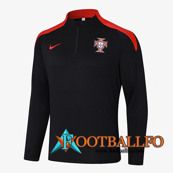 Sudadera De Entrenamiento Portugal Negro/Rojo 2024/2025