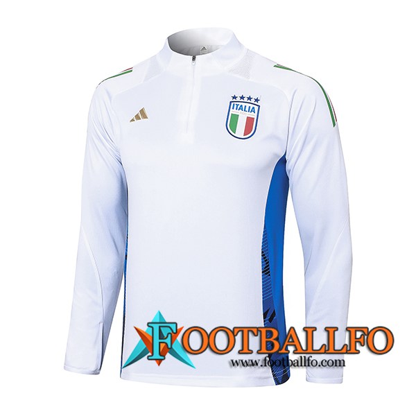 Sudadera De Entrenamiento Italia Blanco/Azul 2024/2025 -03