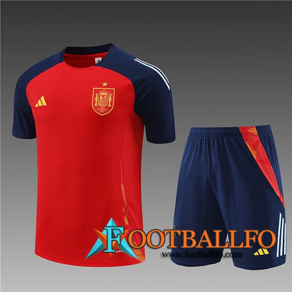 Camiseta Entrenamiento España Ninos Rojo/Azul 2024/2025