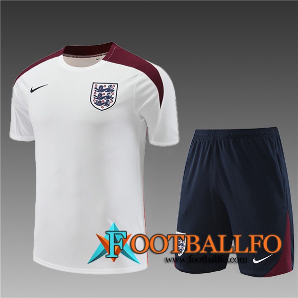 Camiseta Entrenamiento Inglaterra Ninos Blanco/Rojo 2024/2025