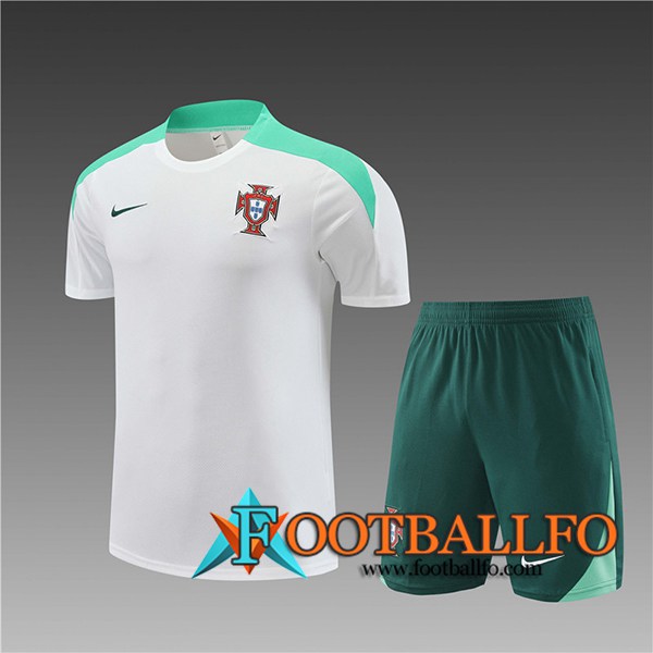 Camiseta Entrenamiento Portugal Ninos Blanco/Verde 2024/2025