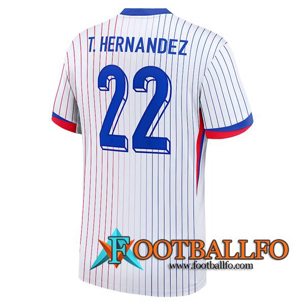 Camisetas De Futbol Francia (T. HERNANDEZ #22) UEFA Euro 2024 Segunda