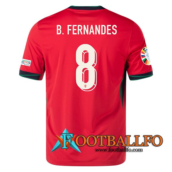 Camisetas De Futbol Portugal (B. FERNANDES #8) UEFA Euro 2024 Primera