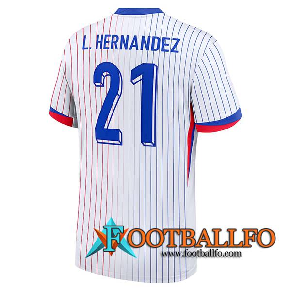 Camisetas De Futbol Francia (L. HERNANDEZ #21) UEFA Euro 2024 Segunda