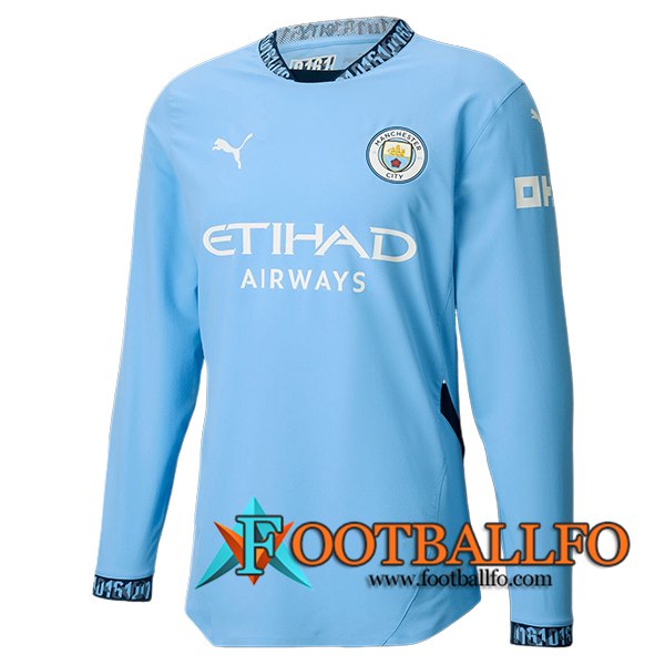 Nueva Camisetas De Futbol Manchester City Primera Manga Largas 2024/2025