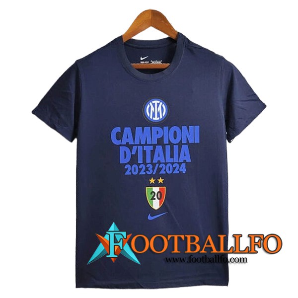 Camisetas De Futbol Inter Milan T-Shirt Champion Azul marino 2023/2024