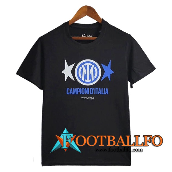 Camisetas De Futbol Inter Milan T-Shirt Champion 2 Negro 2023/2024