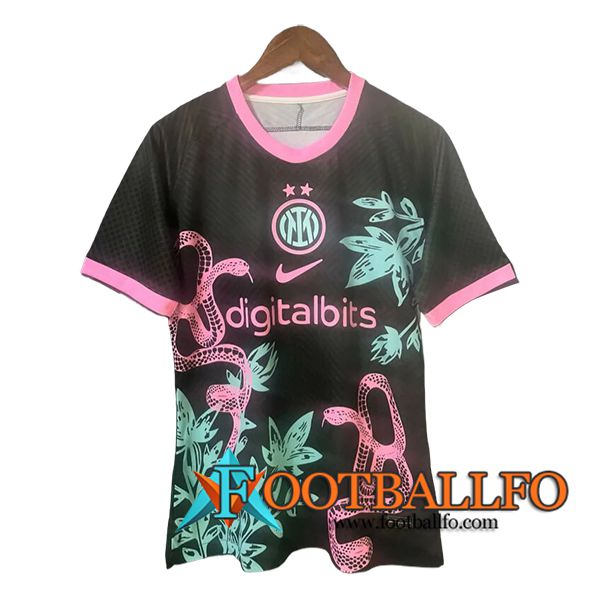 Camisetas De Futbol Inter Milan Champion 2 Negro/Rosa 2024/2025