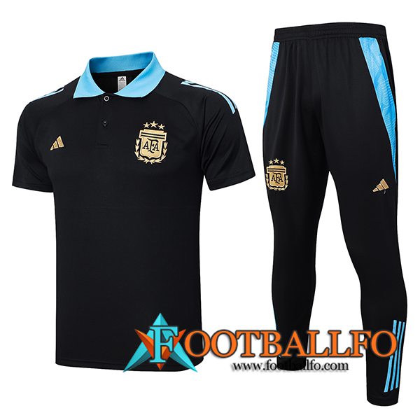 Camiseta Polo Argentina Negro/Azul 2024/2025