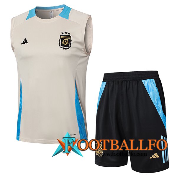 Camiseta Entrenamiento sin mangas Argentina Beige/Azul 2024/2025