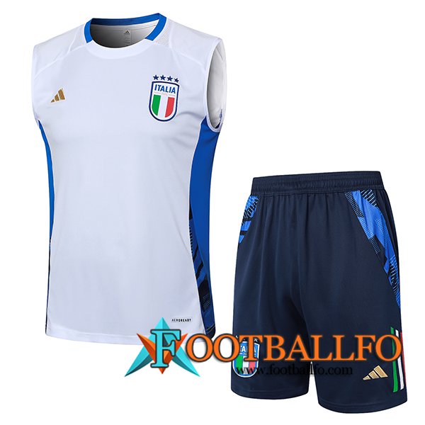 Camiseta Entrenamiento sin mangas Italia Blanco/Azul 2024/2025