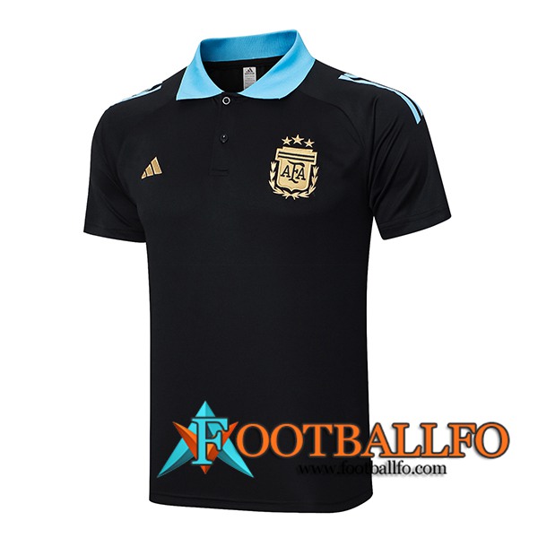 Camiseta Polo Argentina Negro/Azul 2024/2025