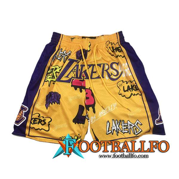 Cortos NBA Los Angeles Lakers 2024/25 Amarillo/Violeta