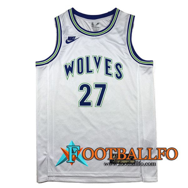 Camisetas NBA Minnesota Timberwolves (GOBERT #27) 2024/25 Blanco/Azul/Verde