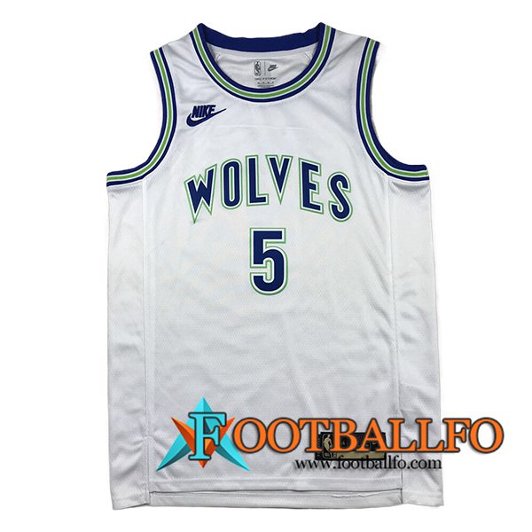 Camisetas NBA Minnesota Timberwolves (EDWARDS #5) 2024/25 Blanco/Azul/Verde