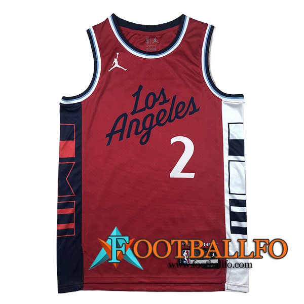 Camisetas NBA Los Angeles Clippers (LEONARD #2) 2024/25 Rojo/Negro/Blanco