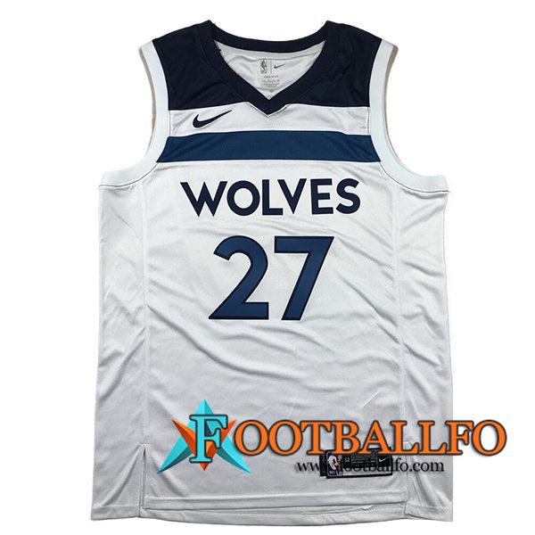 Camisetas NBA Minnesota Timberwolves (GOBERT #27) 2024/25 Blanco/Azul -02