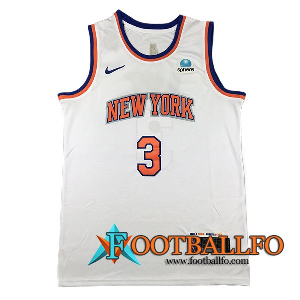 Camisetas NBA New York Knicks (HART #3) 2024/25 Blanco/Naranja -02