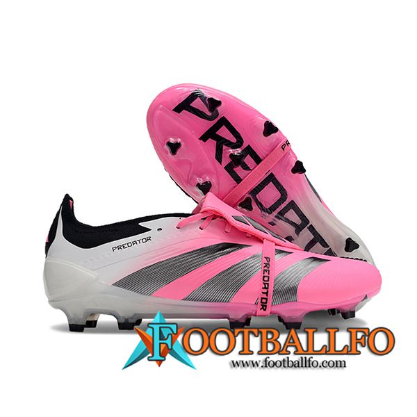 Adidas Botas De Fútbol Predator Elite Tongue FG Blanco/Rosa/Gris