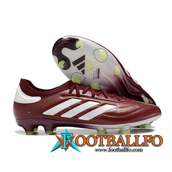 Copa Botas De Fútbol PURE II+ FG BOOTS Vino tinto