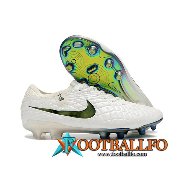 Nike Botas De Fútbol Tiempo Legend X Elite FG Blanco/Verde