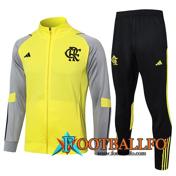 Chandal Equipos De Futbol Chaquetas Flamenco Amarillo/Gris 2024/2025