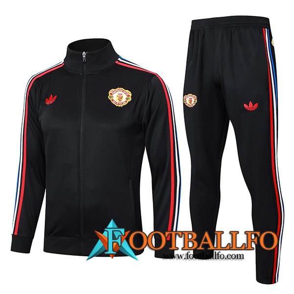 Chandal Equipos De Futbol Chaquetas Manchester United Negro 2024/2025