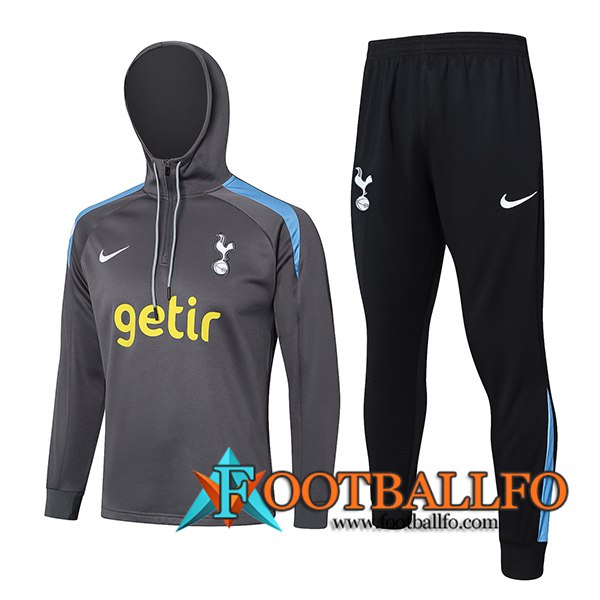 Chaqueta Con Capucha Chandal Rompevientos Tottenham Hotspur Gris Oscuro 2024/2025