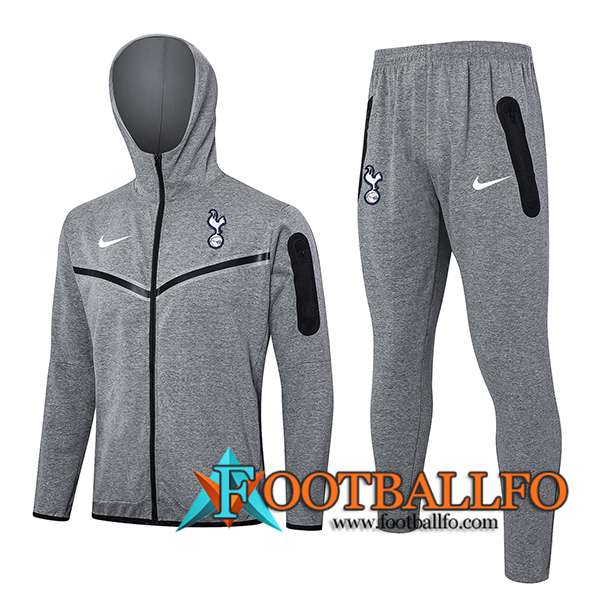 Chaqueta Con Capucha Chandal Rompevientos Tottenham Hotspur Gris 2024/2025