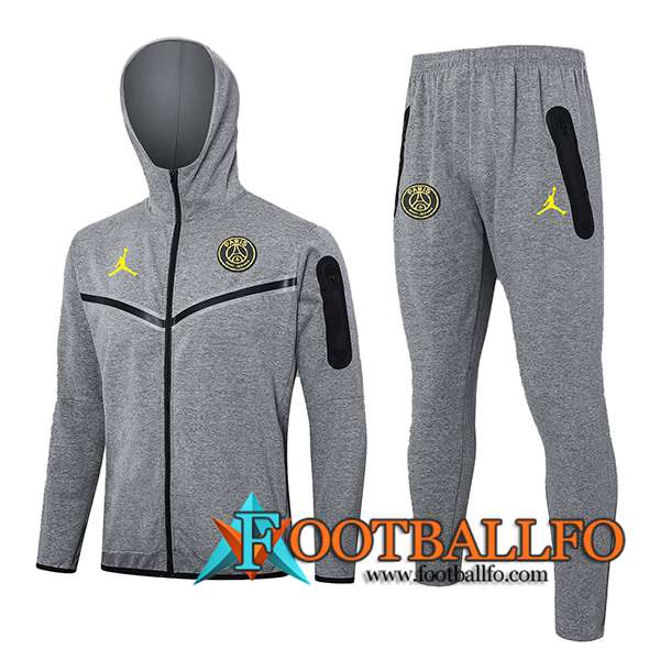 Chaqueta Con Capucha Chandal Rompevientos Jordan PSG Gris 2024/2025