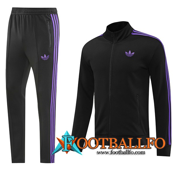 Chandal Equipos De Futbol Chaquetas Adidas Negro/Violeta 2024/2025