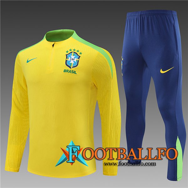 Chandal Equipos De Futbol Brasil Ninos Amarillo/Verde 2024/2025