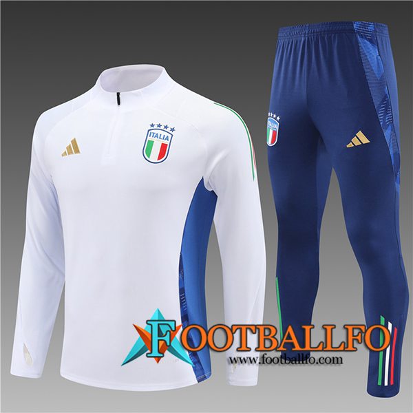 Chandal Equipos De Futbol Italia Ninos Blanco/Azul 2024/2025