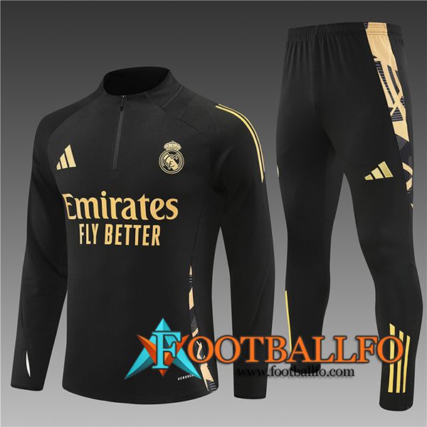 Chandal Equipos De Futbol Real Madrid Ninos Negro/Amarillo 2024/2025