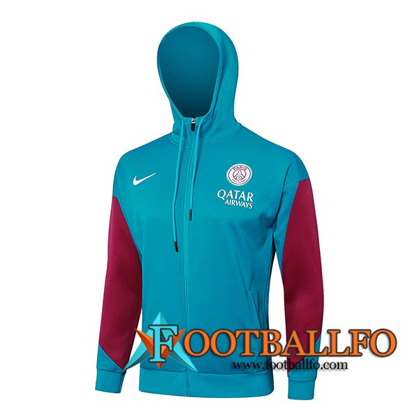 Chaqueta Con Capucha PSG Verde/Rojo 2024/2025