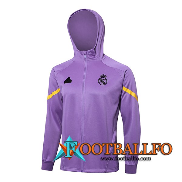 Chaqueta Con Capucha Real Madrid Violeta/Amarillo 2024/2025