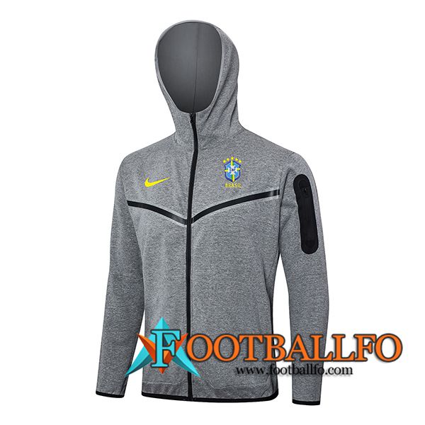 Chaqueta Con Capucha Brasil Gris 2024/2025