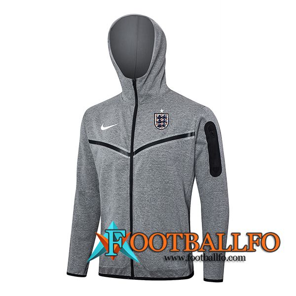 Chaqueta Con Capucha Inglaterra Gris 2024/2025