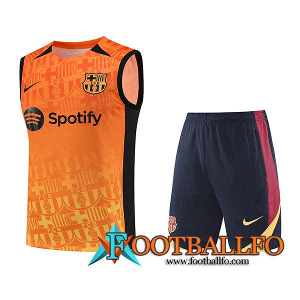 Camiseta Entrenamiento sin mangas FC Barcelona Naranja/Negro 2024/2025