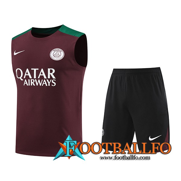 Camiseta Entrenamiento sin mangas PSG Rojo/Verde 2024/2025