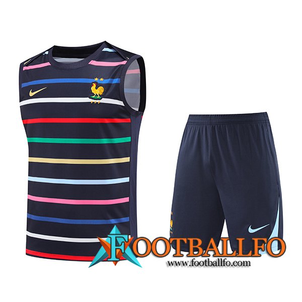 Camiseta Entrenamiento sin mangas Francia Negro 2024/2025