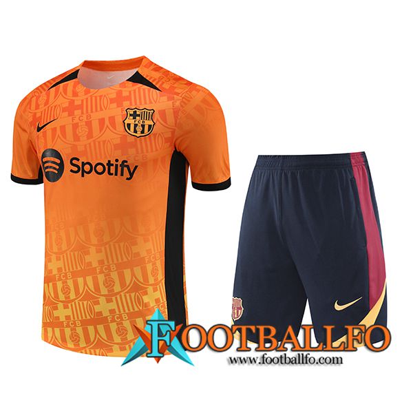 Camiseta Entrenamiento FC Barcelona Naranja/Negro 2024/2025