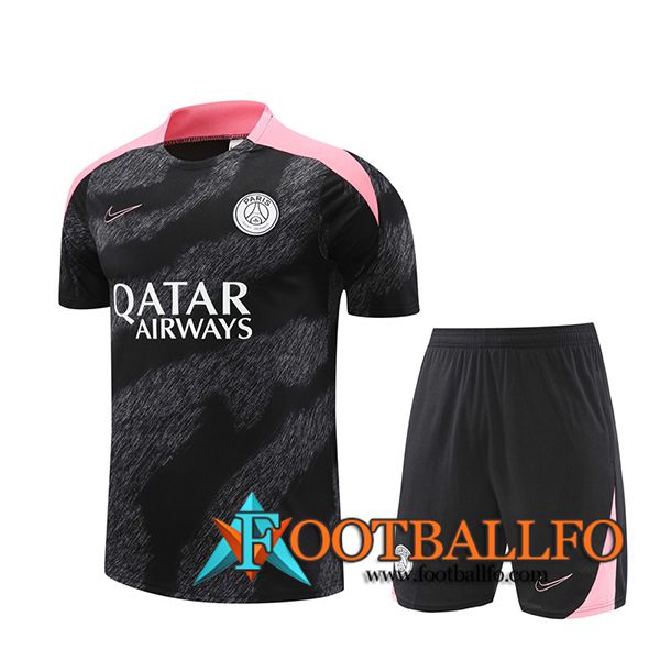 Camiseta Entrenamiento PSG Negro/Gris/Rosa 2024/2025