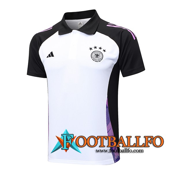 Camiseta Polo Alemania Blanco/Negro/Violeta 2024/2025