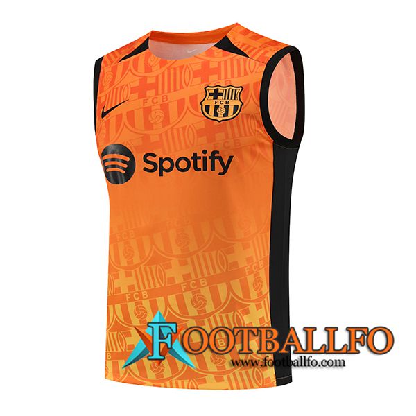 Chalecos De Futbol FC Barcelona Naranja/Negro 2024/2025