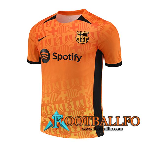 Camiseta Entrenamiento FC Barcelona Naranja/Negro 2024/2025